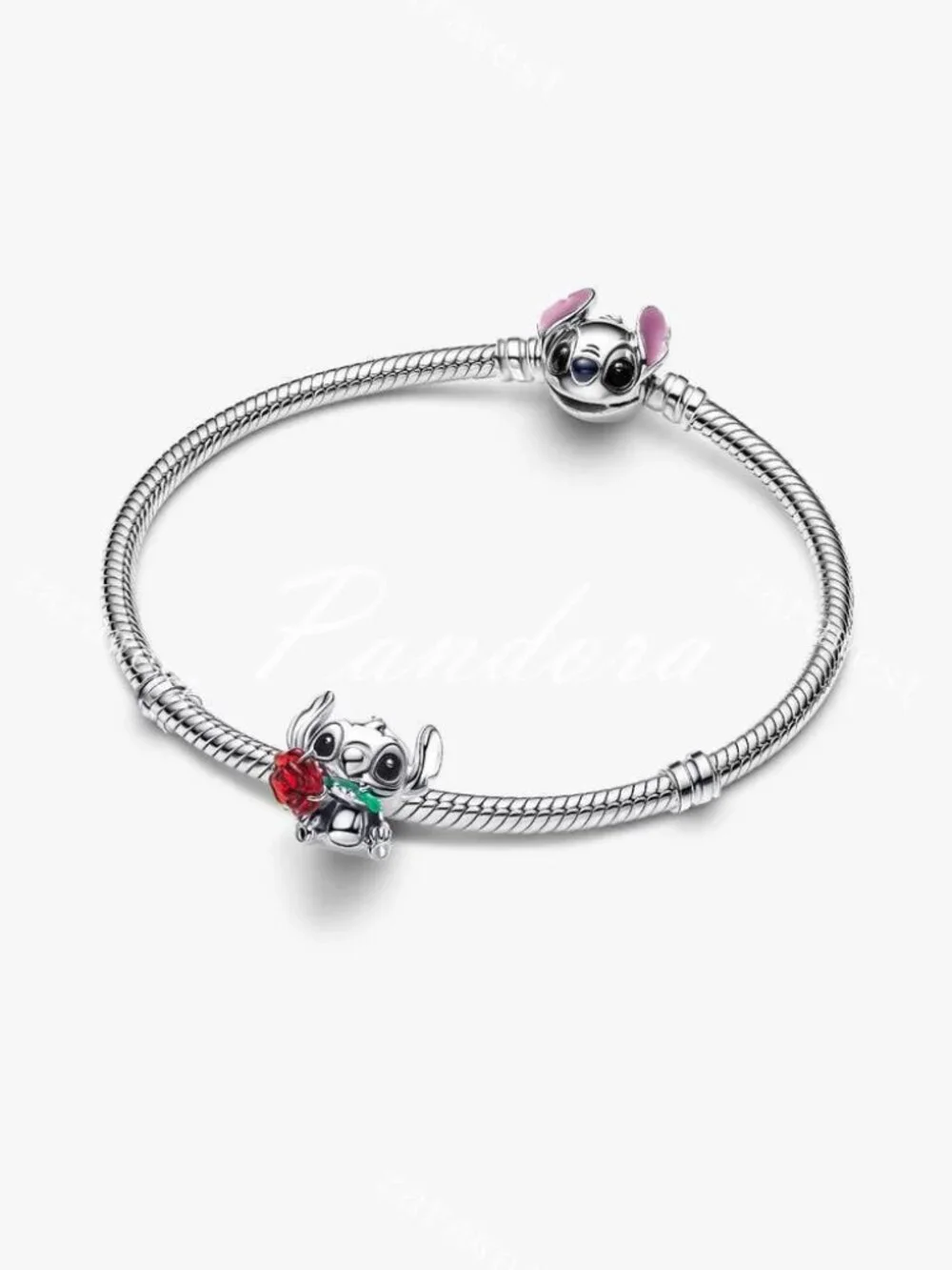 Pandora Disney Stitch Rose Murano Glass Charm